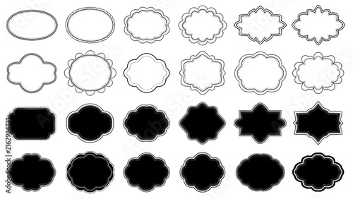 Decorative Frames Set with Ornate Borders, Vintage Design Elements, and Stylized Shapes. Graphic Design Templates, Illustration for Branding