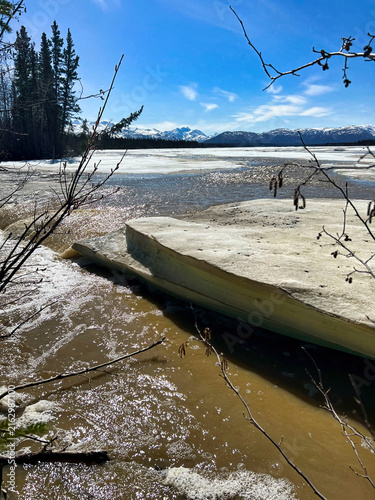River with snow and ice in Alaska
