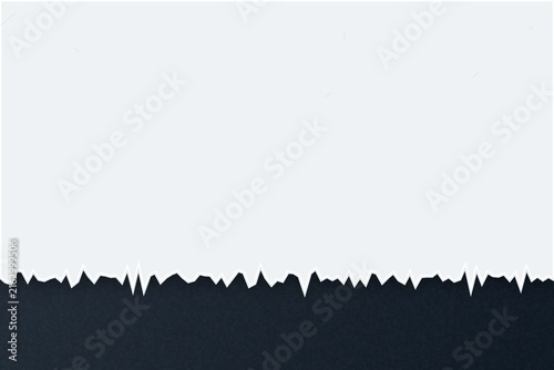 Abstract dark blue and white paper background with a horizontal torn edge.