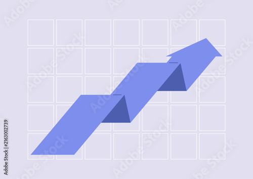 Dynamic arrows rise confidently, showcasing a clear path of advancement in a modern and minimalistic art style, This visual captures the essence of upward movement and success