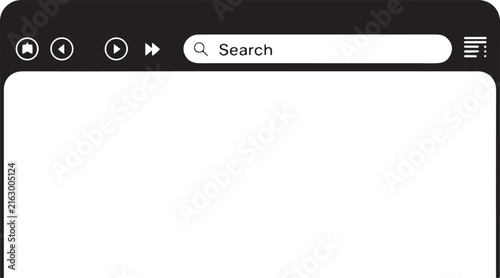 Web browser window interface blank page mockup icon illustration