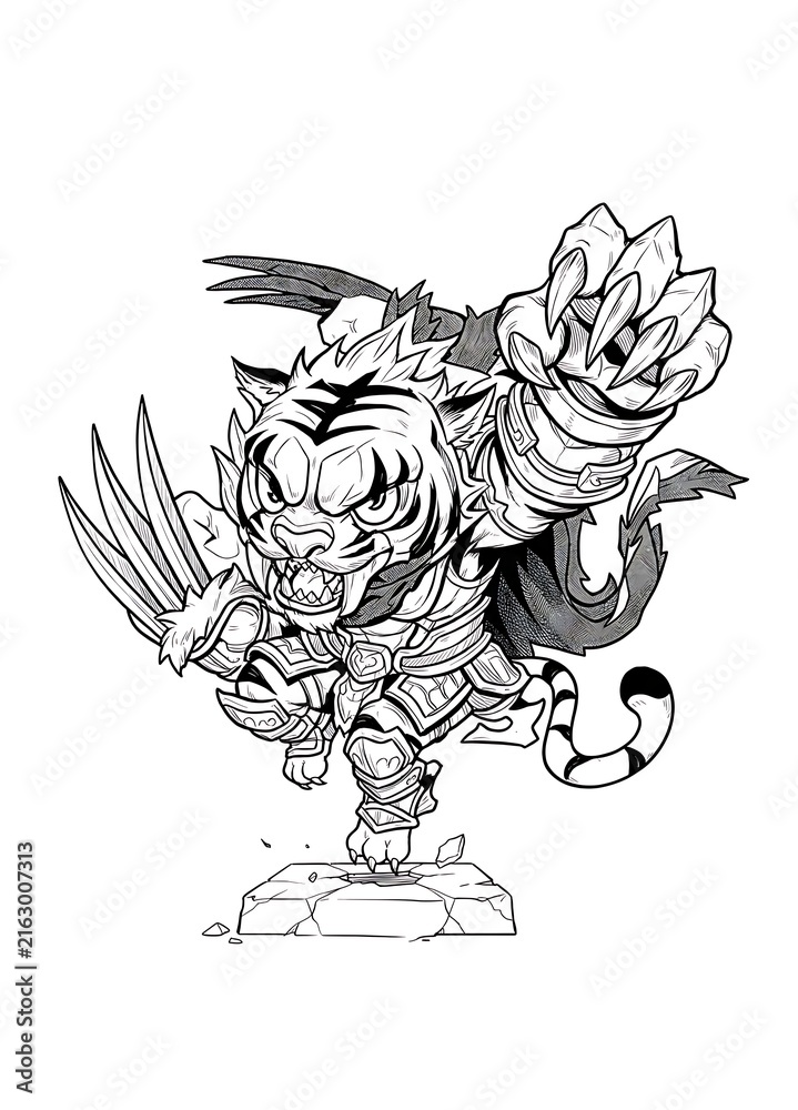 Fototapeta premium Dark Fantasy Dragon Skull Tattoo Design With Rose And Wings Line Art