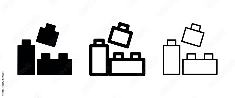 Fototapeta premium Toy building blocks leisure icon