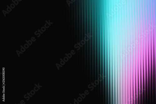 Vertical ribbed glass texture with a stark black area transitioning to bright cyan, white, and pink light.