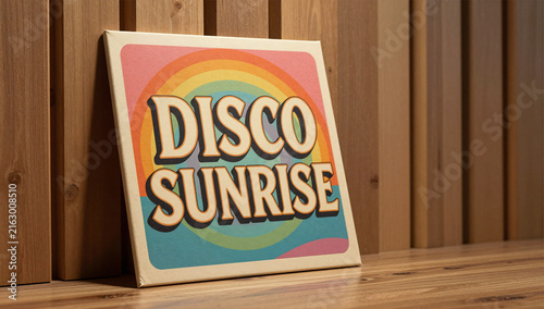 Retro Vinyl Album Cover Mockup in Studio
