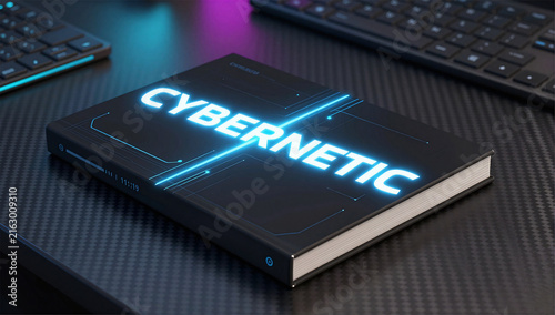 Sci-Fi Novel Book Cover Mockup on Tech Desk