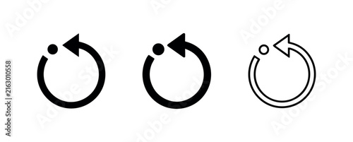 Canvas Print Reset undo back rotate icon set circular arrow vector