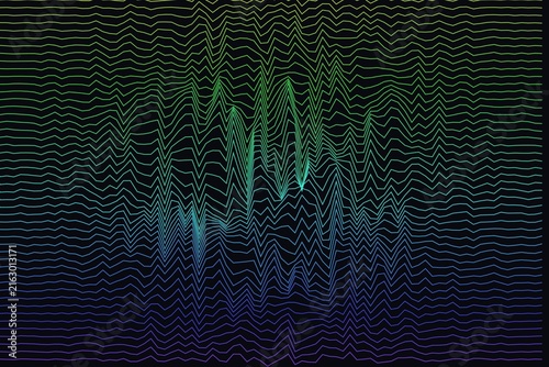 Abstract sound wave visualization featuring vibrant neon glowing lines.