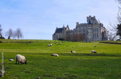 Chateau d'Abbadia. Domaine d'Abbadia, site naturel protégé, Hendaye, Pays Basque, France. 