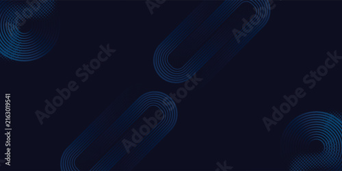 Bild auf Leinwand Dark blue abstract background with glowing blue curved lines decoration
