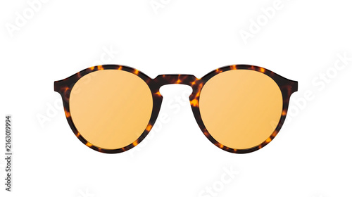 Fotografie Tortoiseshell Round Sunglasses Amber Lenses