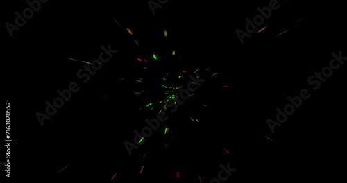 Abstract neon green particle burst animation on black background particles glowing light energy
