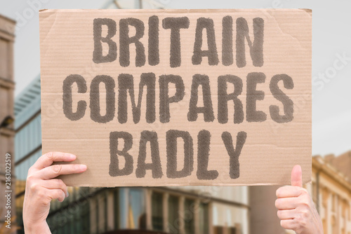 Quadro su tela "Britain Compares Badly" UK performance lags behind other developed economies