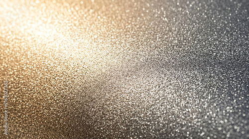 Shimmering Champagne And Silver Glitter Texture With Elegant Light Flare And Soft Bokeh For Luxury Background Designs
