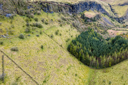 Waterfall running upwards - The Devils Chimney near Glencar Lough, Ireland