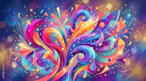 Vibrant Abstract Swirls Of Colorful Light And Motion.
