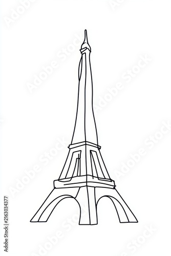 Elegant continuous line drawing of a timeless iron lattice tower silhouette