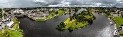Aerial view of Enniskillen on the banks of Lough Erne in Northern Ireland. Irelands only island town.