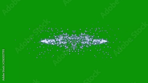 Glowing sparkle stars line animation, white twinkling particles shimmer, magic glitter dust trail, curved star motion burst, seamless shiny transition overlay, green screen background 4k video