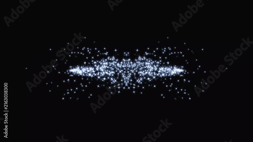 Magic glitter sparkling star line trail, luxury white glitter sparkles, fairy dust wand motion, twinkling stars shine animation, smooth shimmer particles effect, black background overlay 4k video