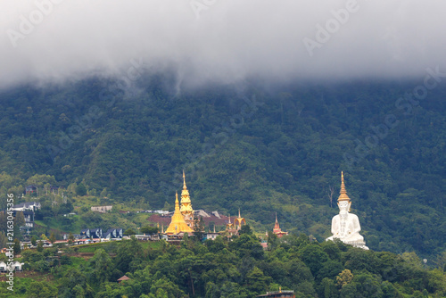 Wat Phra That Pha Sorn Kaew is a beautiful temple situated high in the mountains, The surrounding landscape is breathtaking, enveloped in mountains and mist, at Khao Kho , Phetchabun Province,Thailand