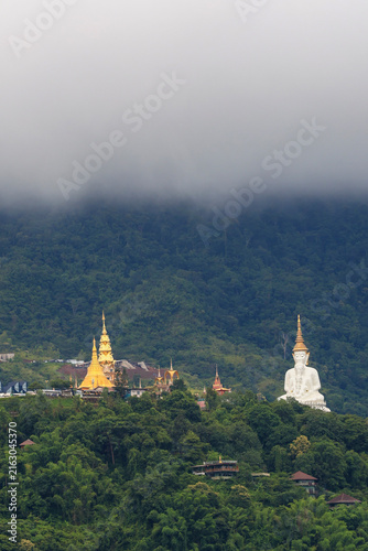 Wat Phra That Pha Sorn Kaew is a beautiful temple situated high in the mountains, The surrounding landscape is breathtaking, enveloped in mountains and mist, at Khao Kho , Phetchabun Province,Thailand
