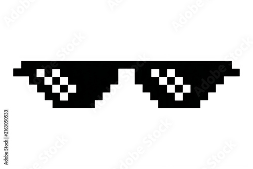 Black pixel art cat eyes icon