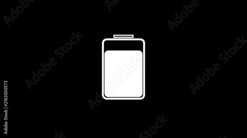 Battery charge neon sign Abstract battery with charging symbol in futuristic glowing polygonal style, Low battery power indicator animation in 4k with alpha channel.