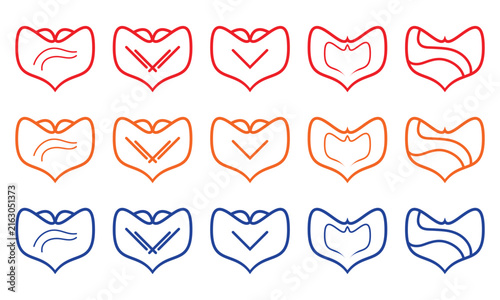 Heart Shape with Checkmark Set