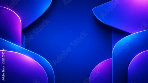 Clean Vibrant Blue Abstract Background with Minimal 3D Geometric Details