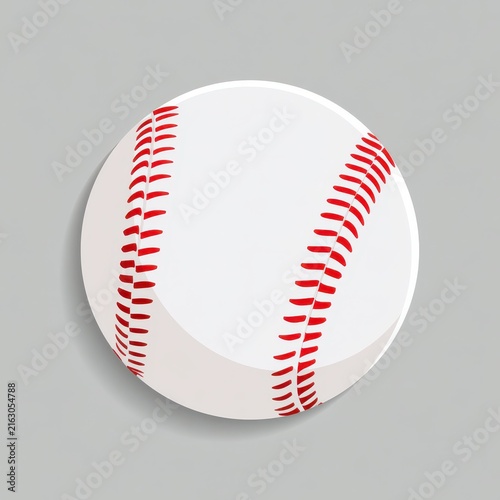 Flat design baseball badge emblem with circular form and bold stitching