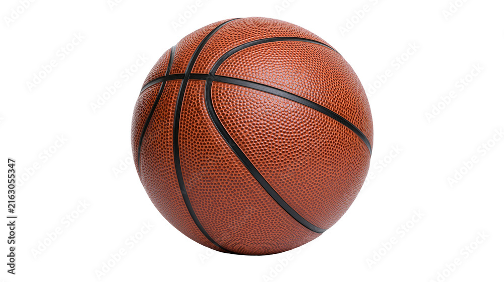 Fototapeta premium Orange basketball with black seams and textured surface
