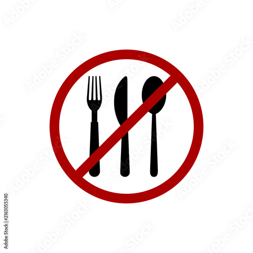 No eating sign icon isolated on white background