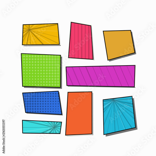 Colorful comic panels design
