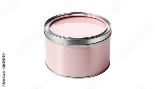Pink paint can isolated on transparent background for home renovation and interior design projects.