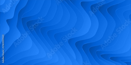 Foto Abstract shiny blue liquid wave background with dark stripes effect