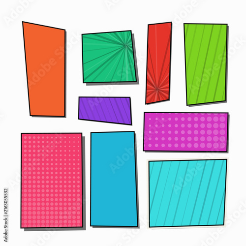 Colorful comic background template scene. vector illustration