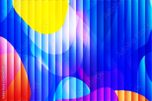 Colorful Abstract Background with Blue Waves and Multicolor Shapes