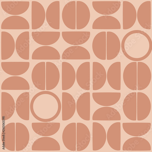 Seamless abstract geometric half-round curve intersect check pattern. Half circle geometric for background, texture, wallpaper, textiles, cards, stationery, phone cases, paper gifts, and wrapping.
