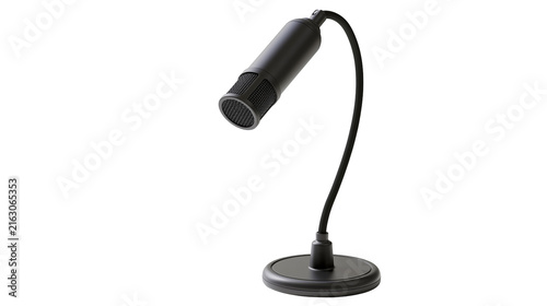 Obraz na płótnie Black condenser microphone on flexible gooseneck arm and round base