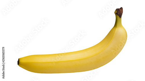 Принти на полотні Yellow ripe banana fruit with brown stem