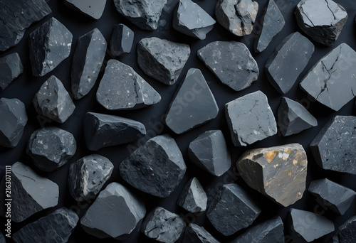 Natural stone texture background abstract rock pattern geology and mineralogy concept dark gray and black rough surface