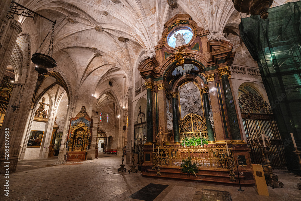 Fototapeta premium Interior view from the Cathedral of Santa Maria and San Julian in Cuenca, beautiful town in the Castilla La Mancha region of Spain.