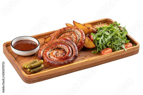 sausages and vegetables