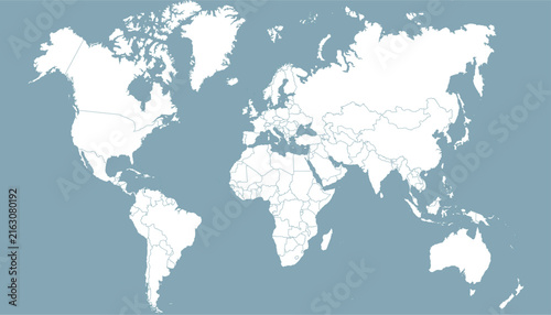Tapety artystyczne World map. Grey modern vector map. Silhouette map