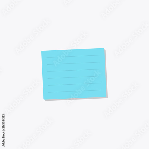 Bright cyan lined sticky note with horizontal lines on white background