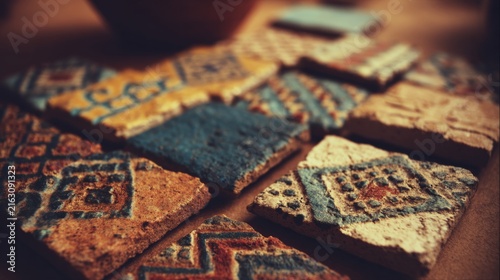 Colorful Handcrafted Ceramic Tiles with Intricate Patterns and Textures
