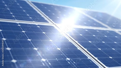 Photovoltaic Solar Panels Capturing Radiant Sunlight for Sustainable Renewable Energy Generation and Environmentally Friendly Power Supply