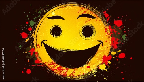 grunge smile face silhouette