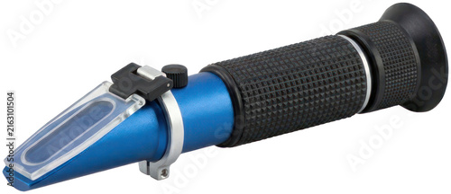Canvastavla Portable blue optical refractometer for fluid testing.